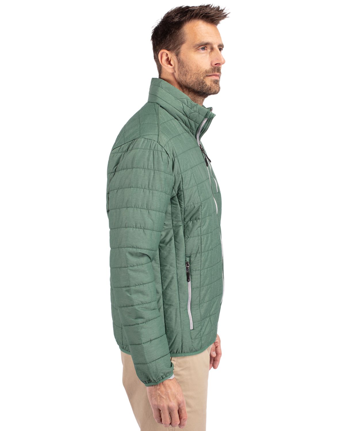 Cutter & Buck Rainier Recycled Insulated Puffer Mens Full Zip Jacket 16