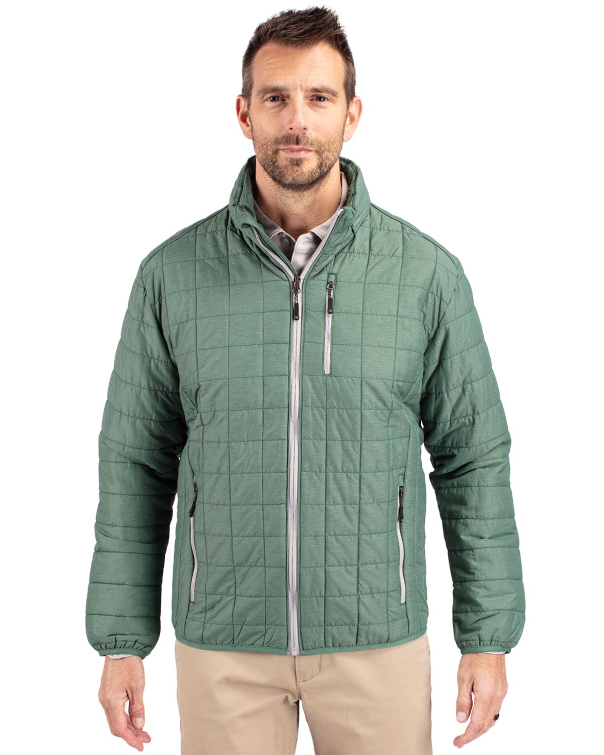 Cutter & Buck Rainier Recycled Insulated Puffer Mens Full Zip Jacket 224