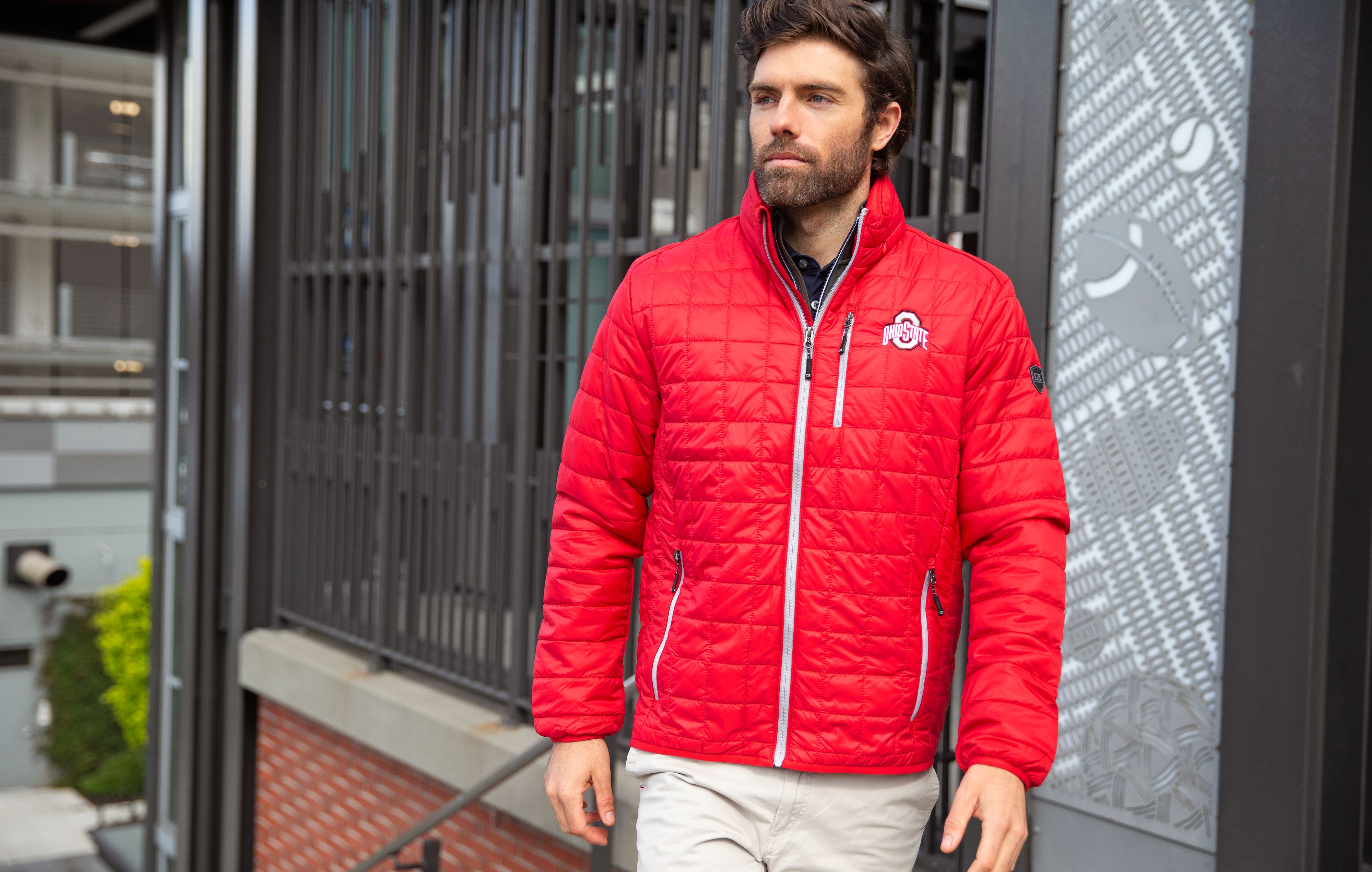 Cutter & Buck Rainier Recycled Insulated Puffer Mens Full Zip Jacket 179
