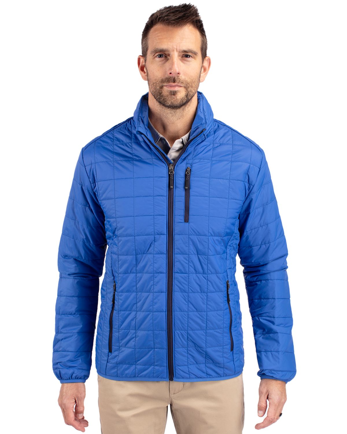 Cutter & Buck Rainier Recycled Insulated Puffer Mens Full Zip Jacket 124