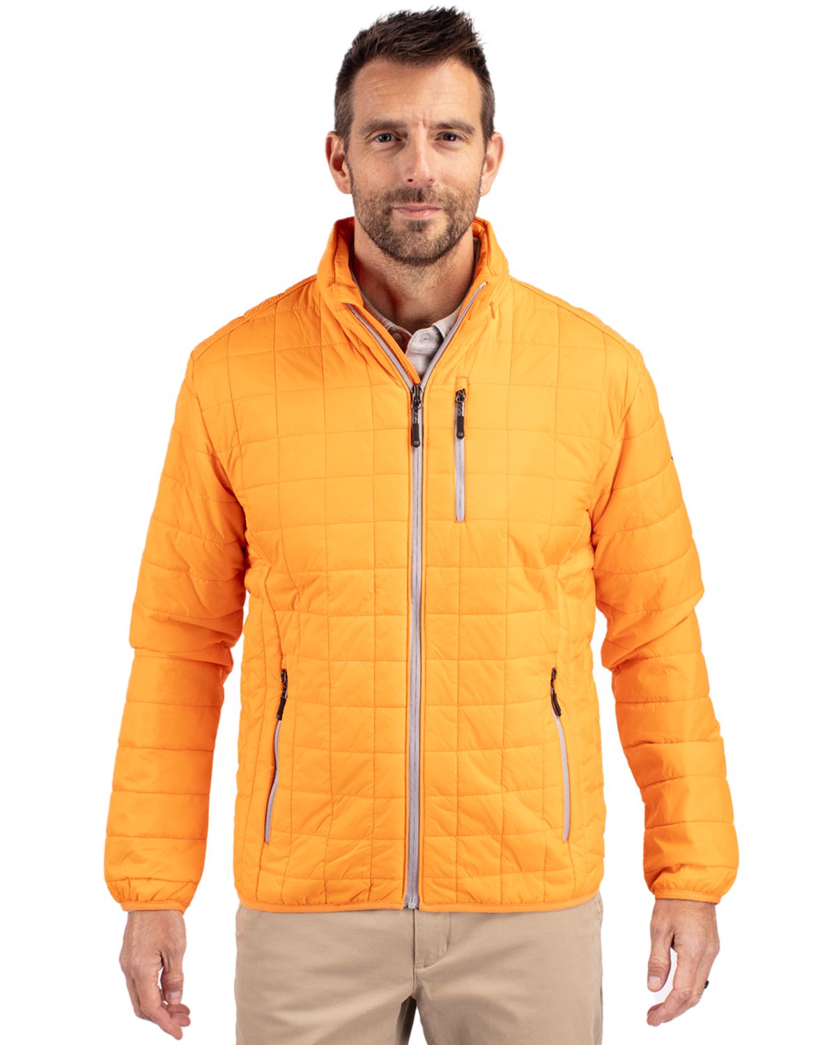 Cutter & Buck Rainier Recycled Insulated Puffer Mens Full Zip Jacket 181