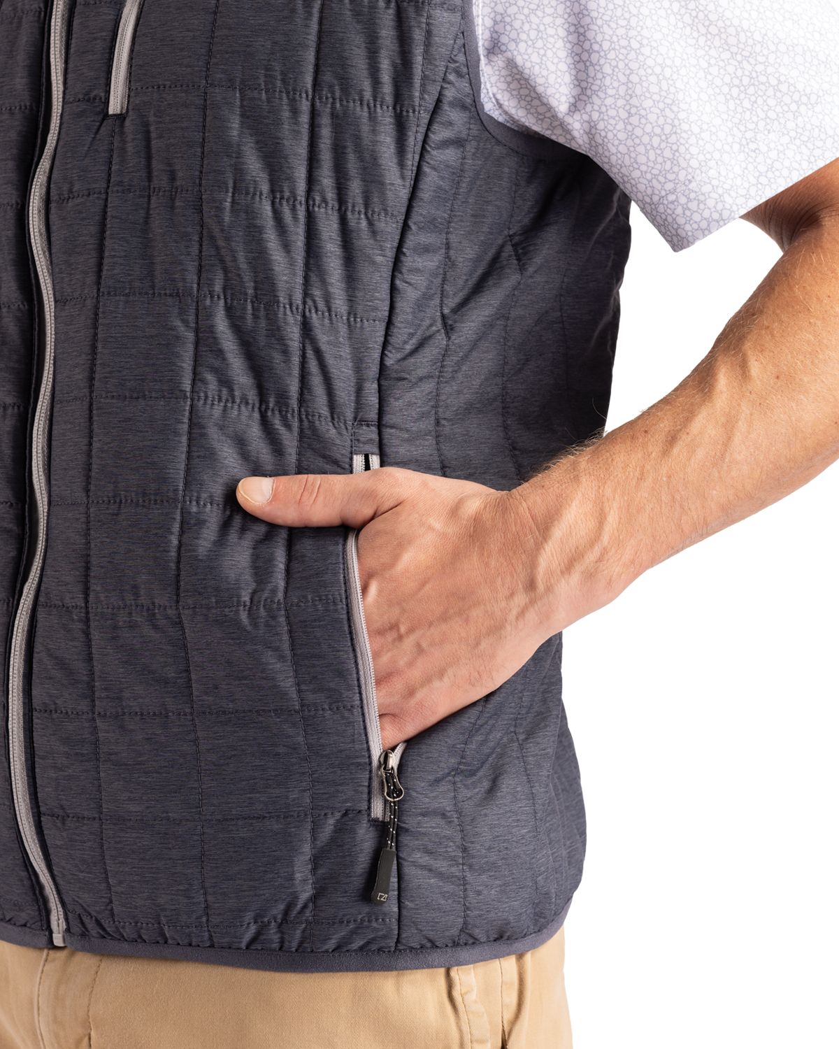 Cutter & Buck Rainier Recycled Insulated Puffer Mens Big & Tall Full Zip Vest Big & Tall 117