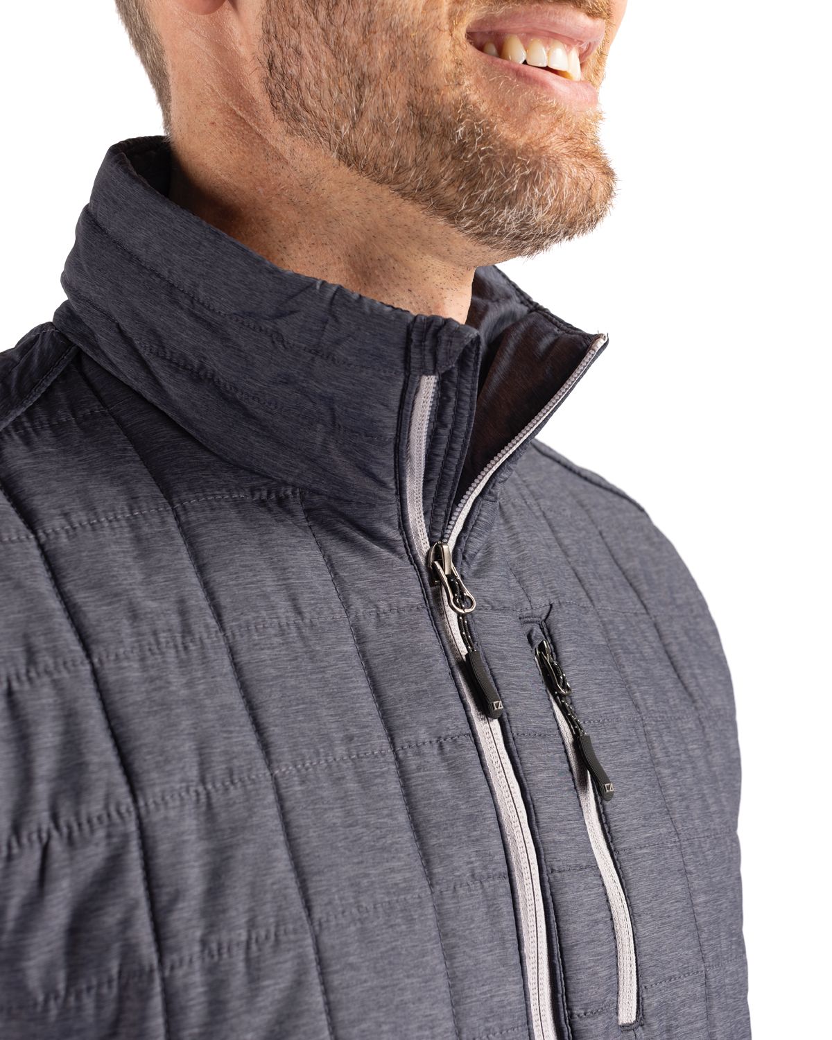 Cutter & Buck Rainier Recycled Insulated Puffer Mens Big & Tall Full Zip Vest Big & Tall 25