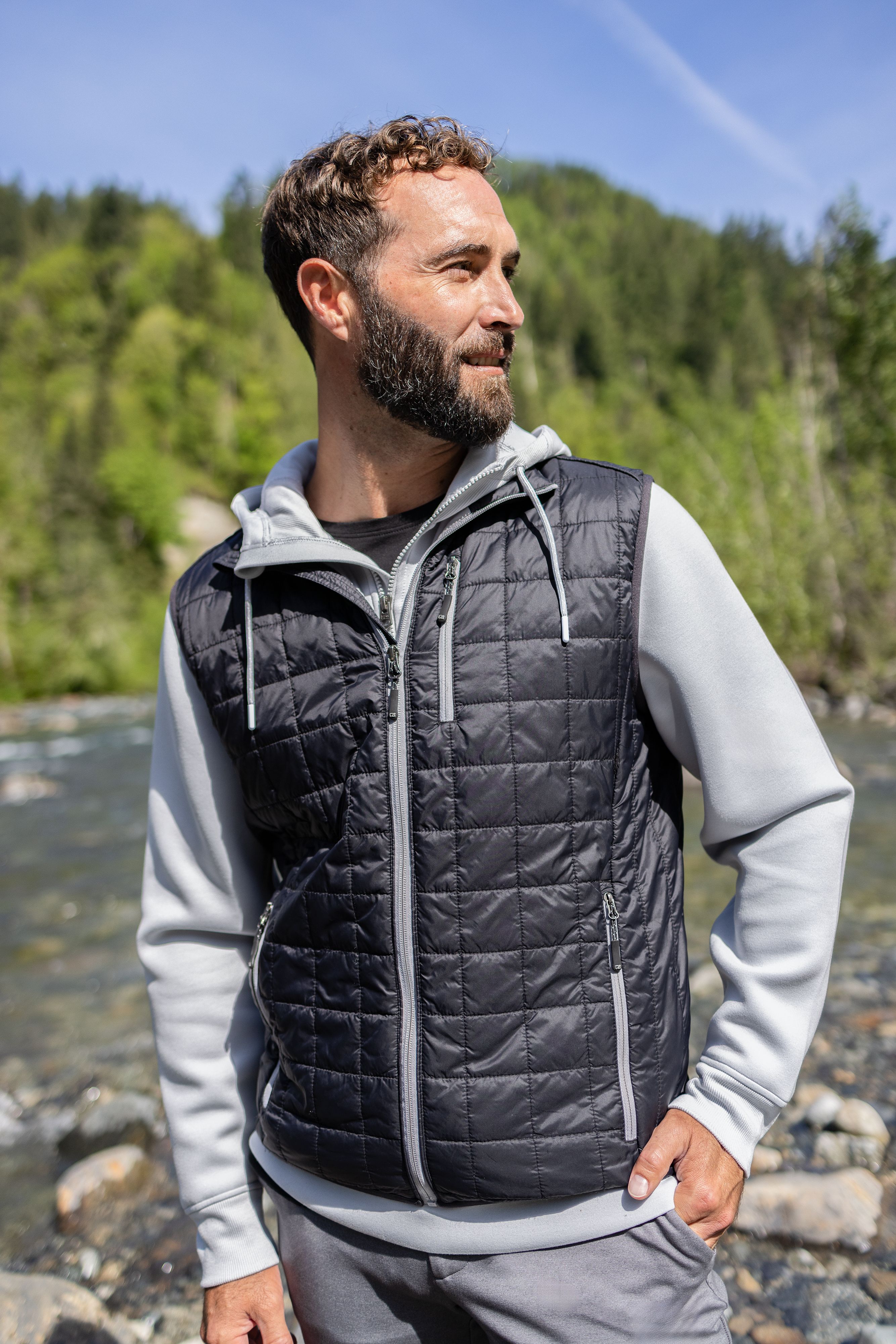 Cutter & Buck Rainier Recycled Insulated Puffer Mens Big & Tall Full Zip Vest Big & Tall 11