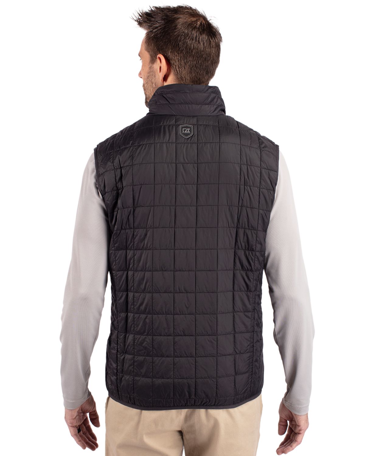Cutter & Buck Rainier Recycled Insulated Puffer Mens Big & Tall Full Zip Vest Big & Tall 19