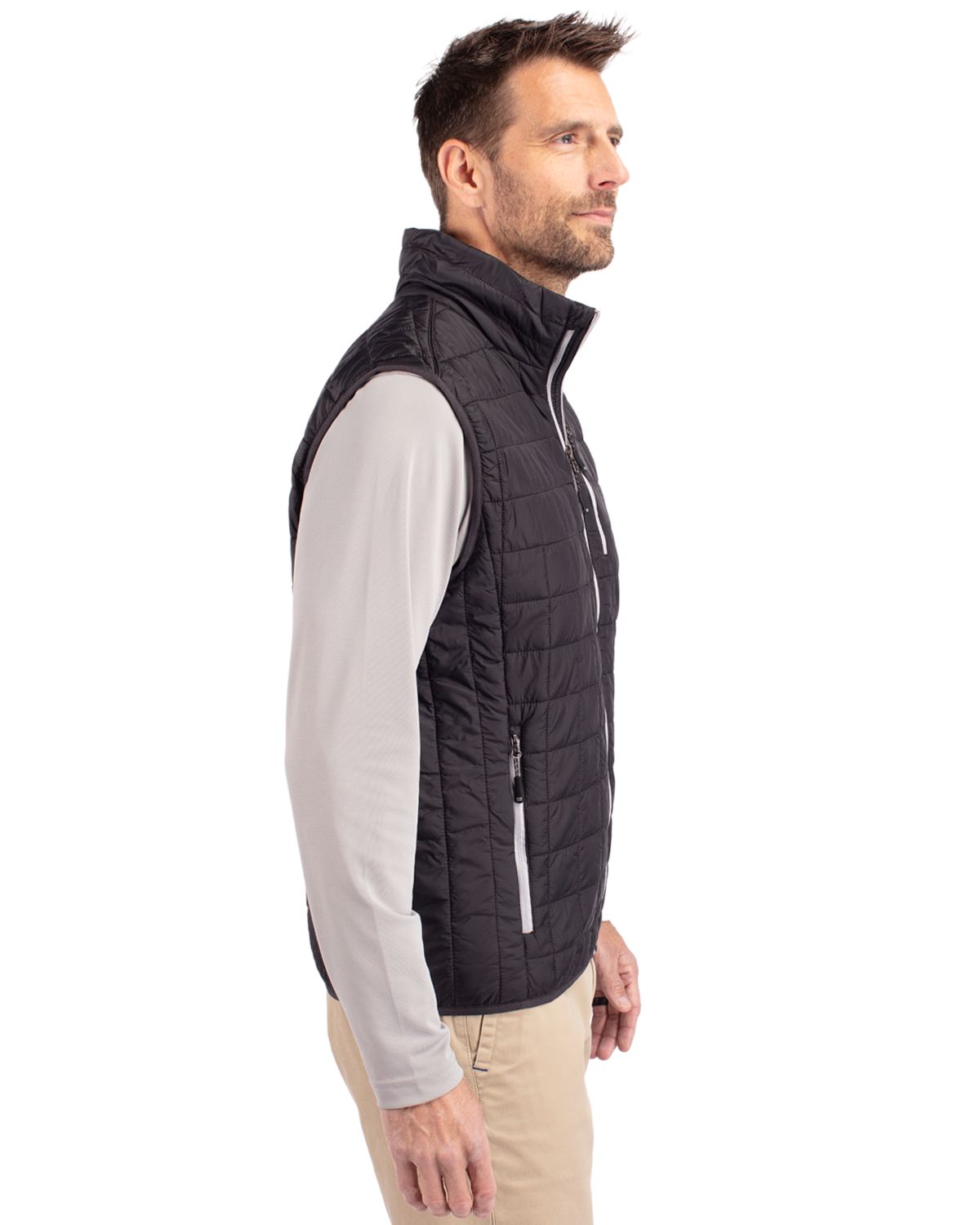 Cutter & Buck Rainier Recycled Insulated Puffer Mens Big & Tall Full Zip Vest Big & Tall 20