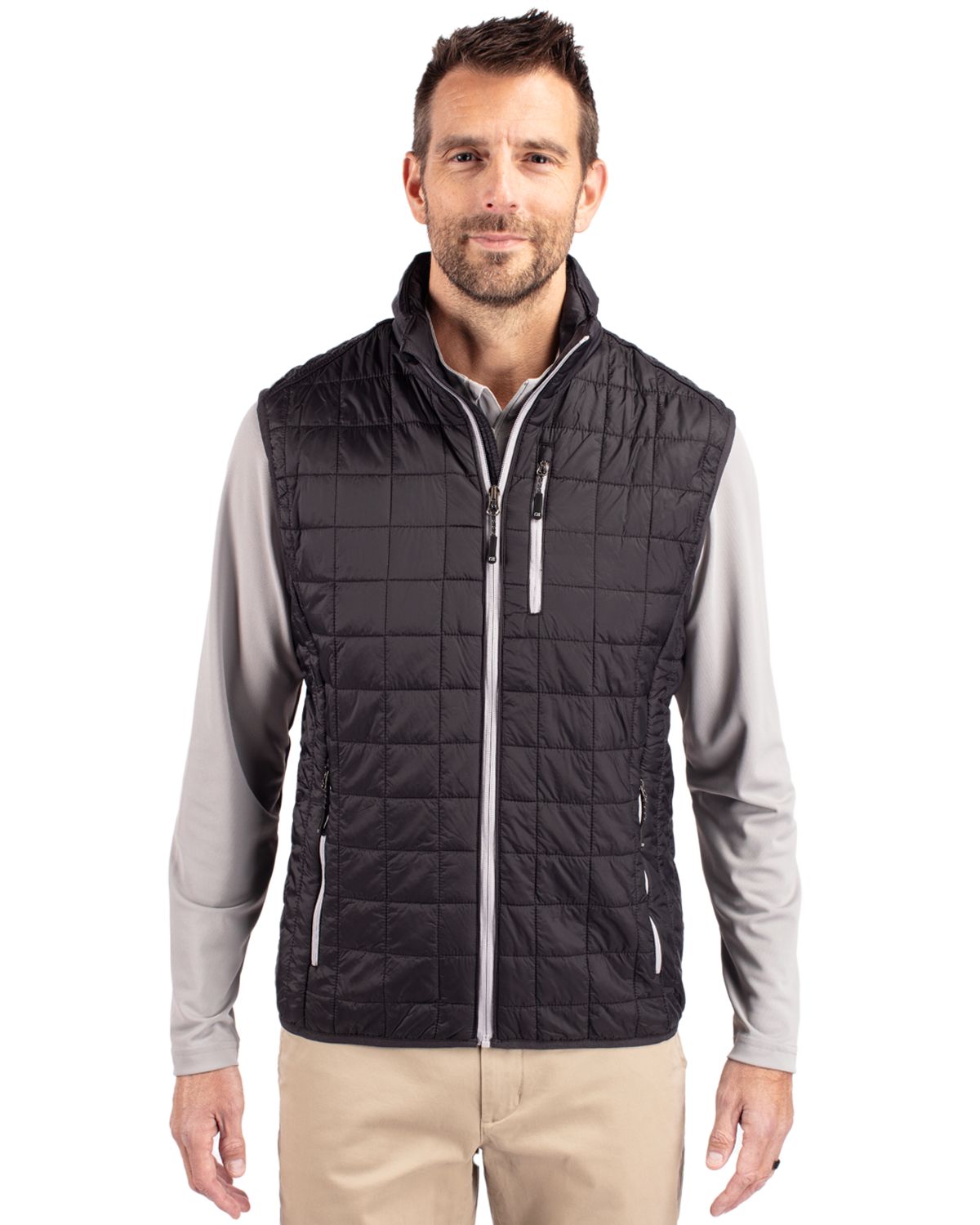 Cutter & Buck Rainier Recycled Insulated Puffer Mens Big & Tall Full Zip Vest Big & Tall 18