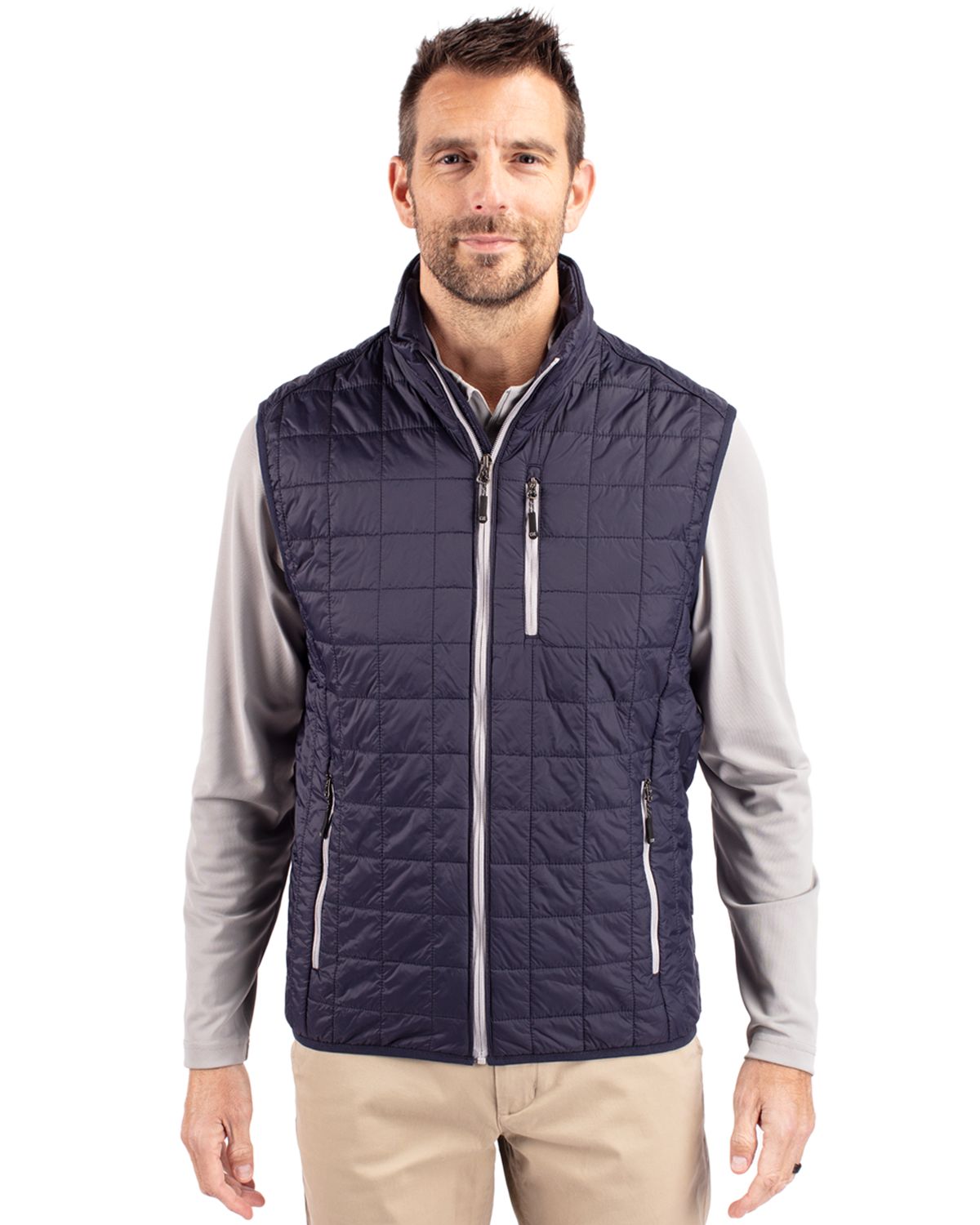 Cutter & Buck Rainier Recycled Insulated Puffer Mens Big & Tall Full Zip Vest Big & Tall 121