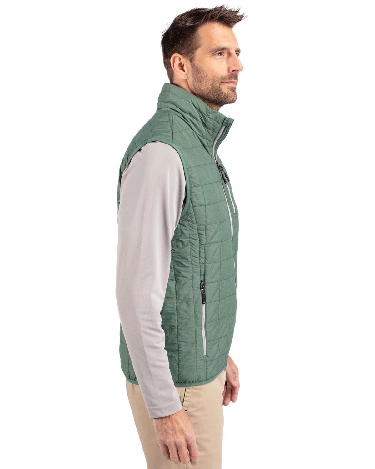 Cutter & Buck Rainier Recycled Insulated Puffer Mens Full Zip Vest 198