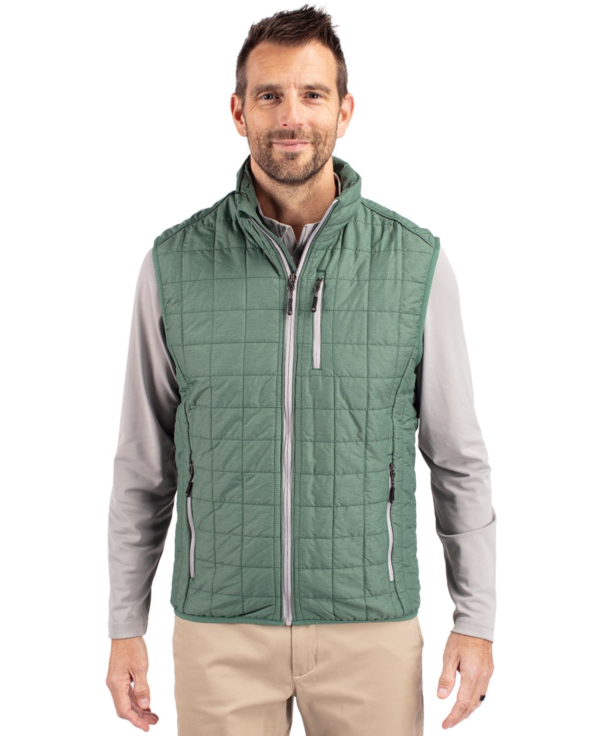 Cutter & Buck Rainier Recycled Insulated Puffer Mens Full Zip Vest 107