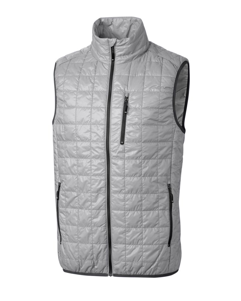 Cutter & Buck Rainier Recycled Insulated Puffer Mens Big & Tall Full Zip Vest Big & Tall 8