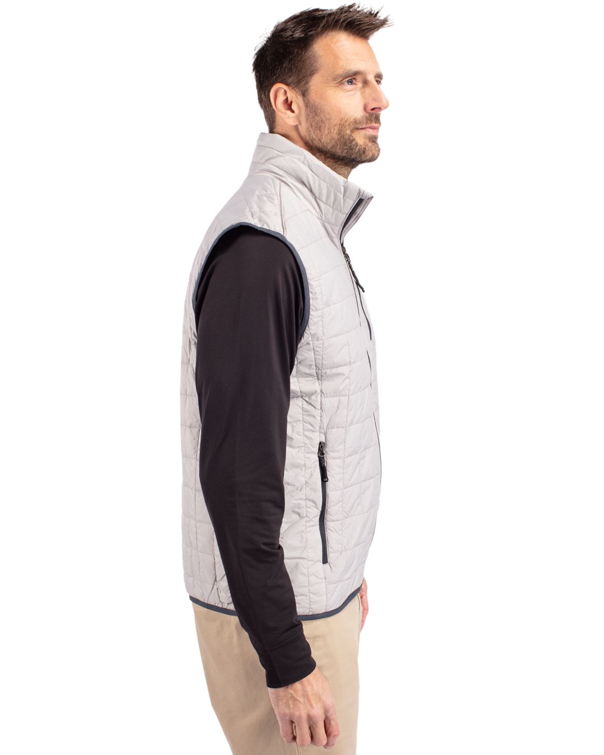 Cutter & Buck Rainier Recycled Insulated Puffer Mens Big & Tall Full Zip Vest Big & Tall 118