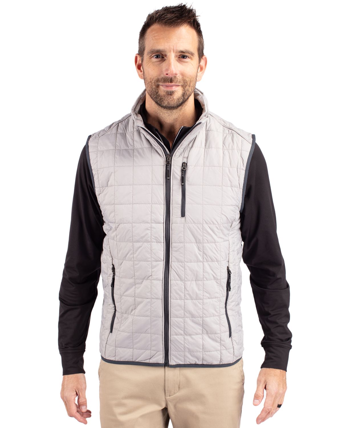 Cutter & Buck Rainier Recycled Insulated Puffer Mens Big & Tall Full Zip Vest Big & Tall 28