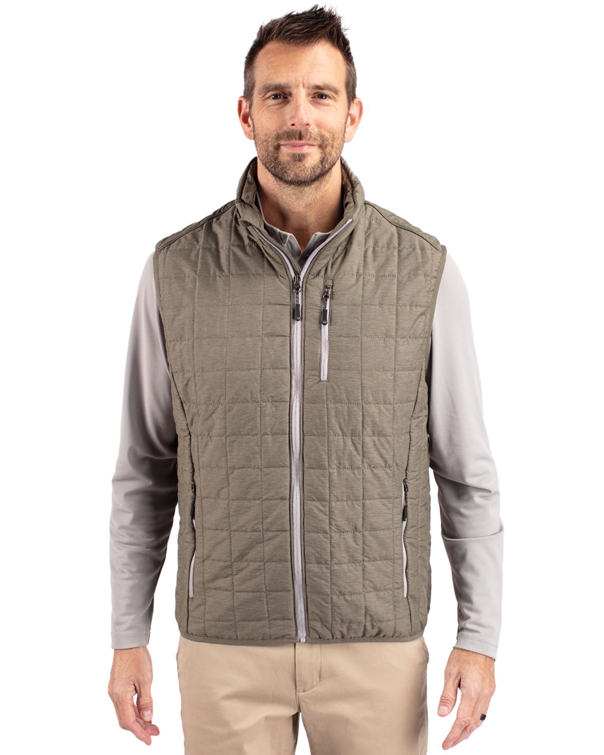Cutter & Buck Rainier Recycled Insulated Puffer Mens Full Zip Vest 174
