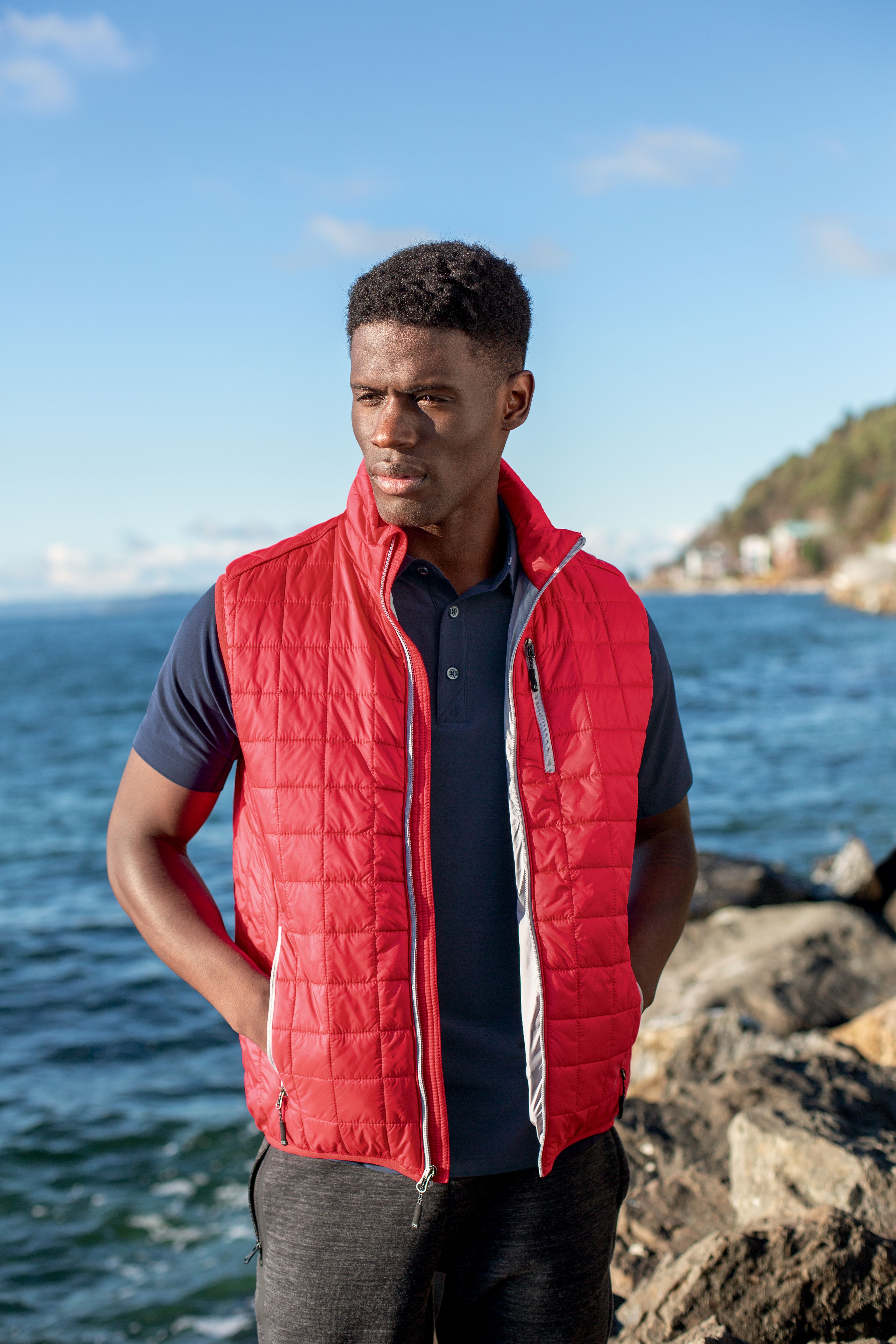 Cutter & Buck Rainier Recycled Insulated Puffer Mens Big & Tall Full Zip Vest Big & Tall 125