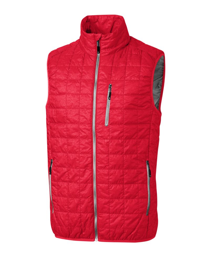 Cutter & Buck Rainier Recycled Insulated Puffer Mens Big & Tall Full Zip Vest Big & Tall 33