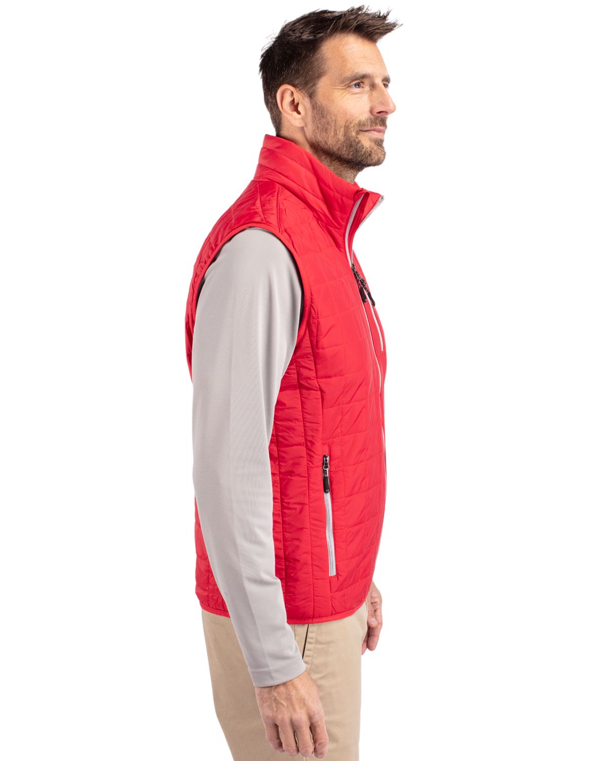 Cutter & Buck Rainier Recycled Insulated Puffer Mens Big & Tall Full Zip Vest Big & Tall 9