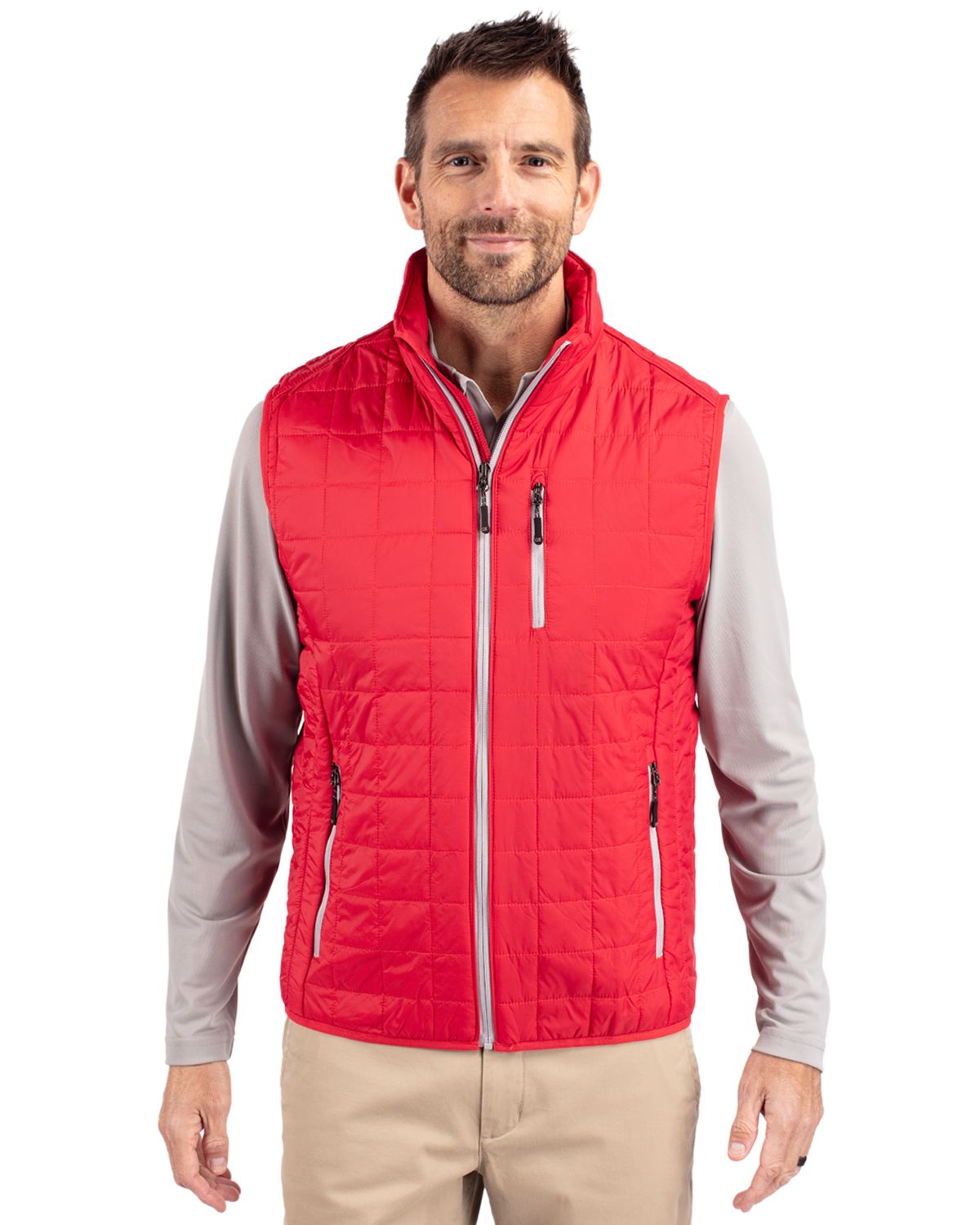 Cutter & Buck Rainier Recycled Insulated Puffer Mens Big & Tall Full Zip Vest Big & Tall 31