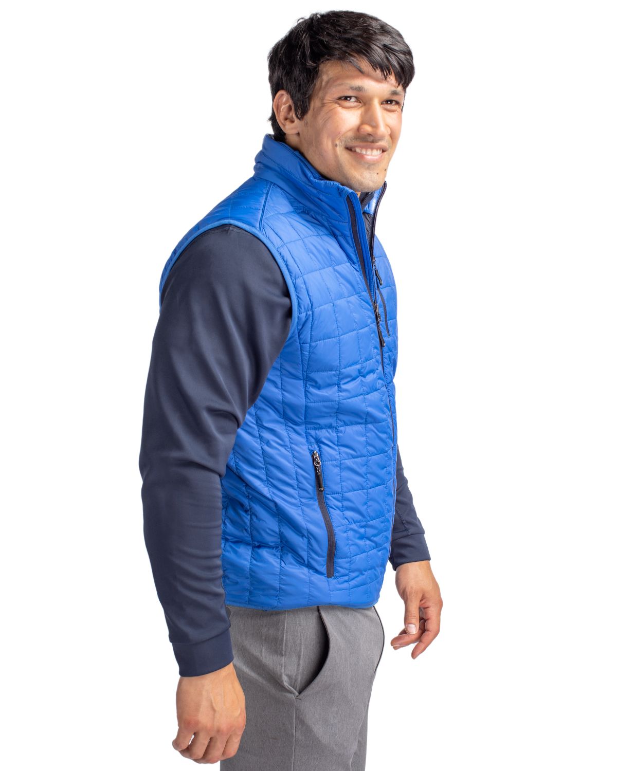 Cutter & Buck Rainier Recycled Insulated Puffer Mens Big & Tall Full Zip Vest Big & Tall 10