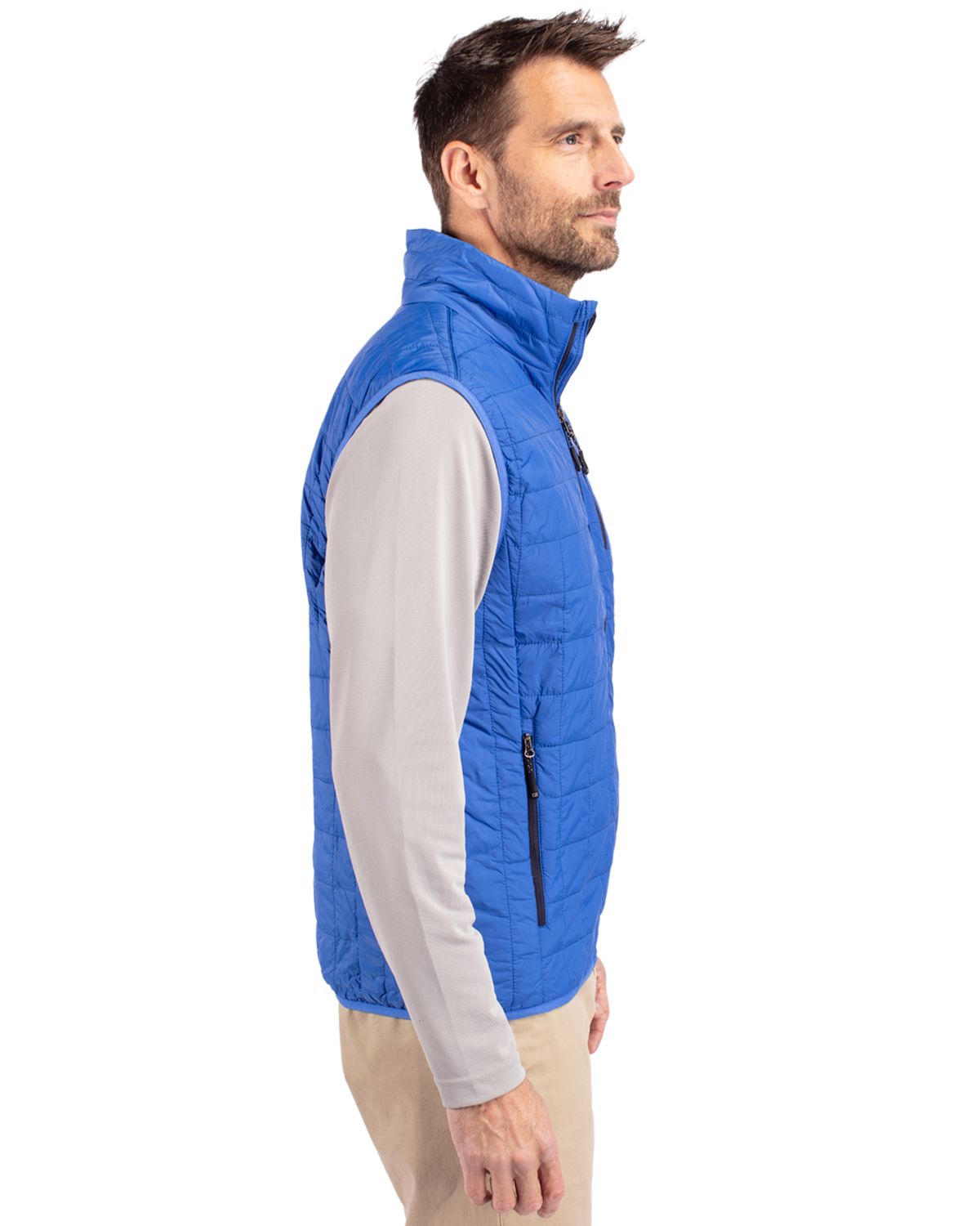 Cutter & Buck Rainier Recycled Insulated Puffer Mens Big & Tall Full Zip Vest Big & Tall 34