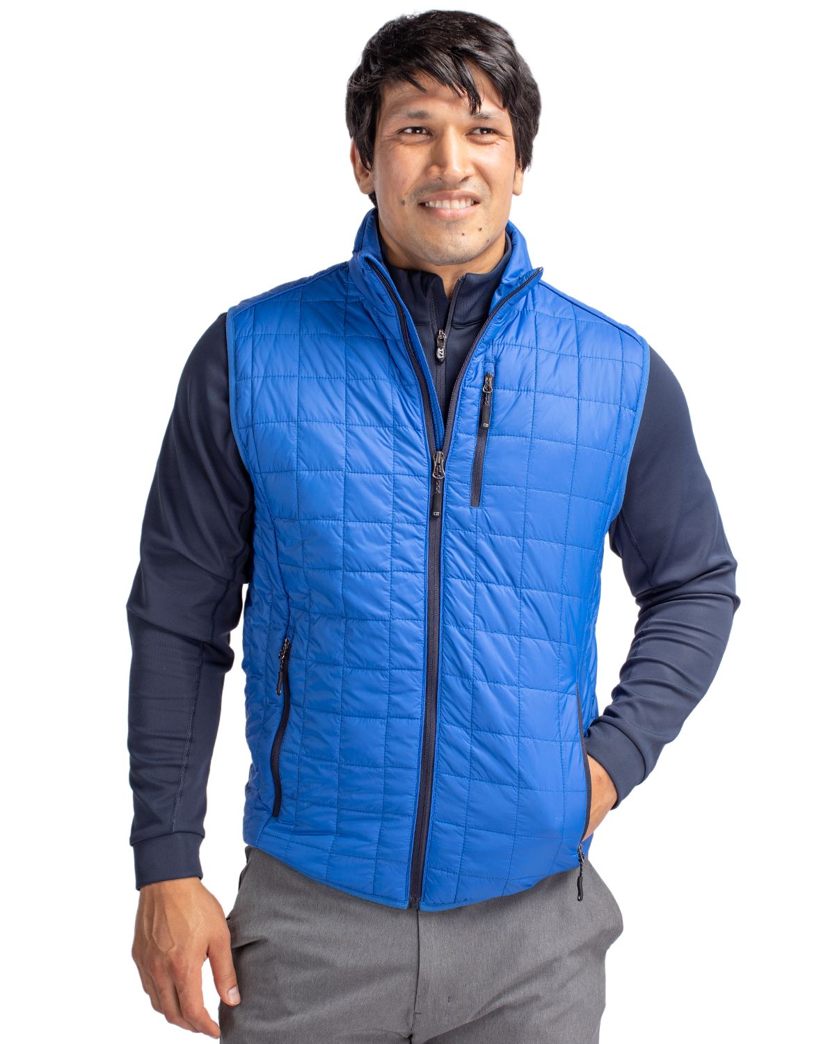 Cutter & Buck Rainier Recycled Insulated Puffer Mens Big & Tall Full Zip Vest Big & Tall 129
