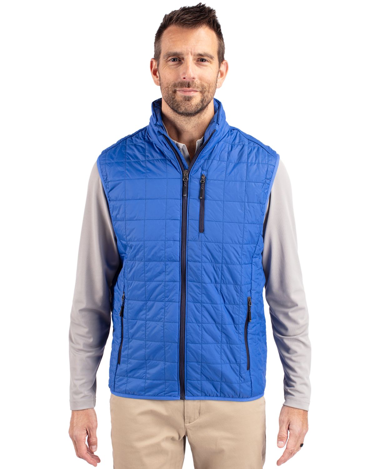 Cutter & Buck Rainier Recycled Insulated Puffer Mens Big & Tall Full Zip Vest Big & Tall 120
