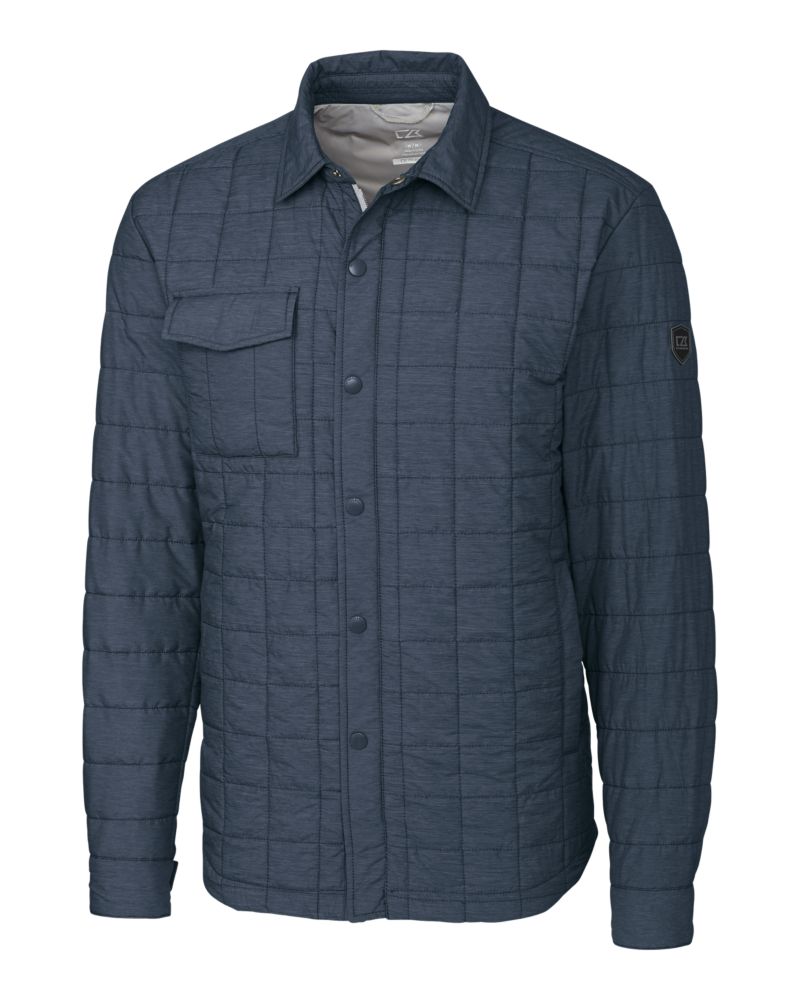 Cutter & Buck Rainier Recycled Insulated Puffer Mens Big & Tall Full Zip Shirt Jacket Big & Tall 32