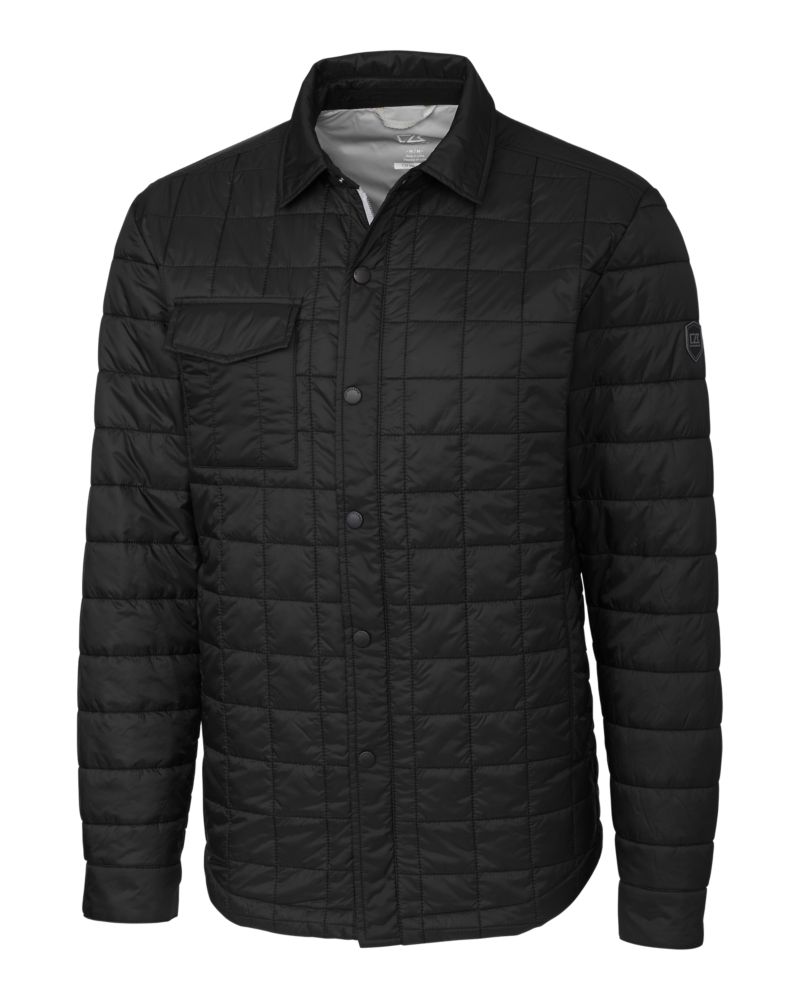 Cutter & Buck Rainier Recycled Insulated Puffer Mens Big & Tall Full Zip Shirt Jacket Big & Tall 56