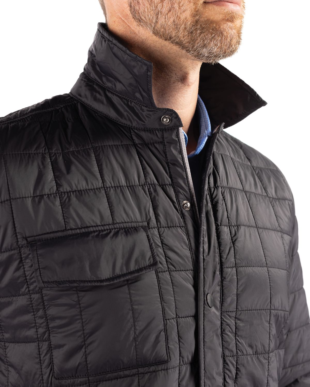 Cutter & Buck Rainier Recycled Insulated Puffer Mens Big & Tall Full Zip Shirt Jacket Big & Tall 36