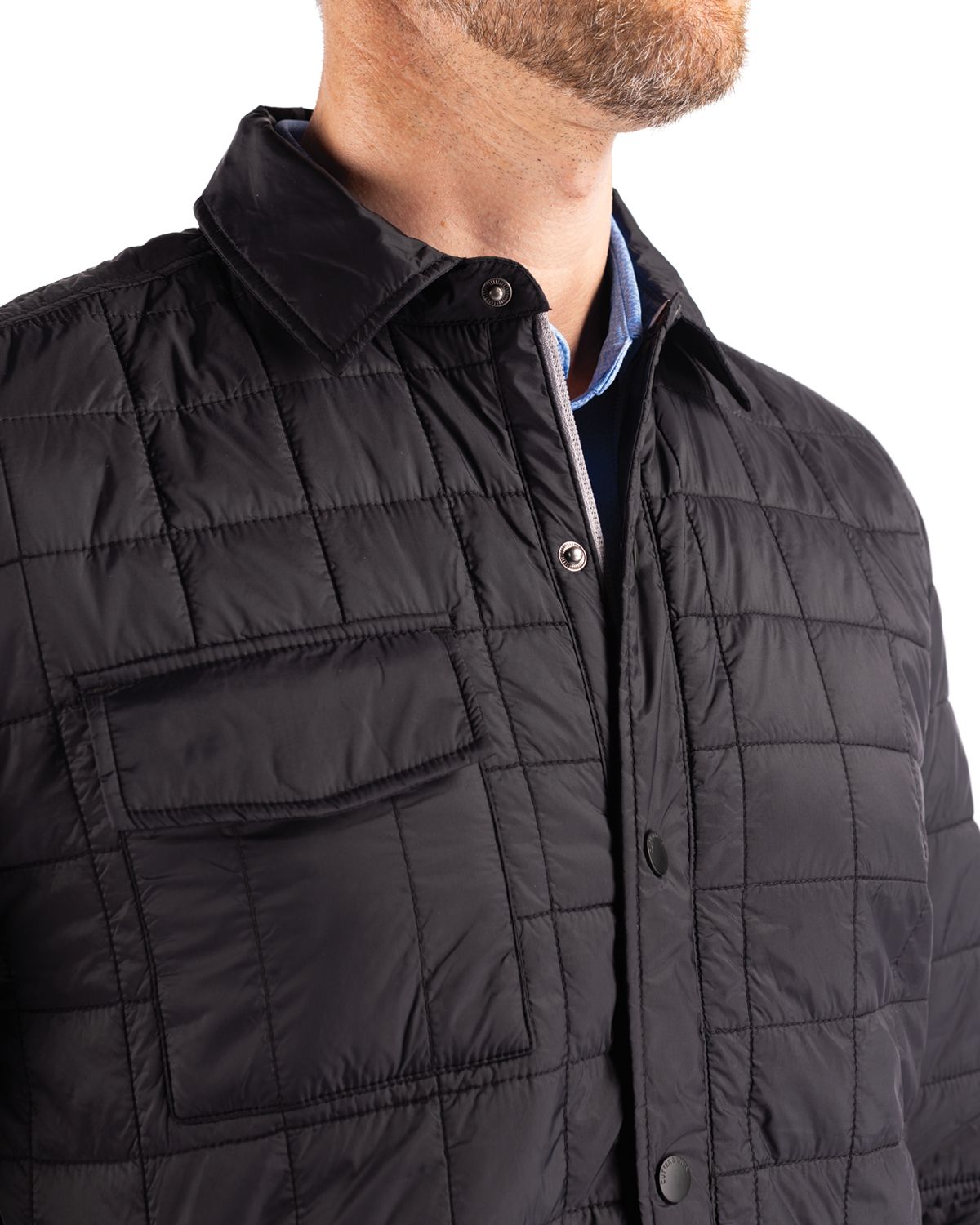 Cutter & Buck Rainier Recycled Insulated Puffer Mens Big & Tall Full Zip Shirt Jacket Big & Tall 54