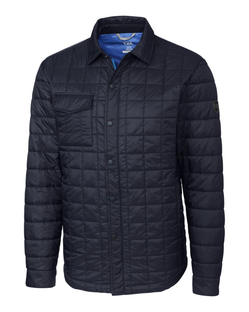 Cutter & Buck Rainier Recycled Insulated Puffer Mens Full Zip Shirt Jacket 74