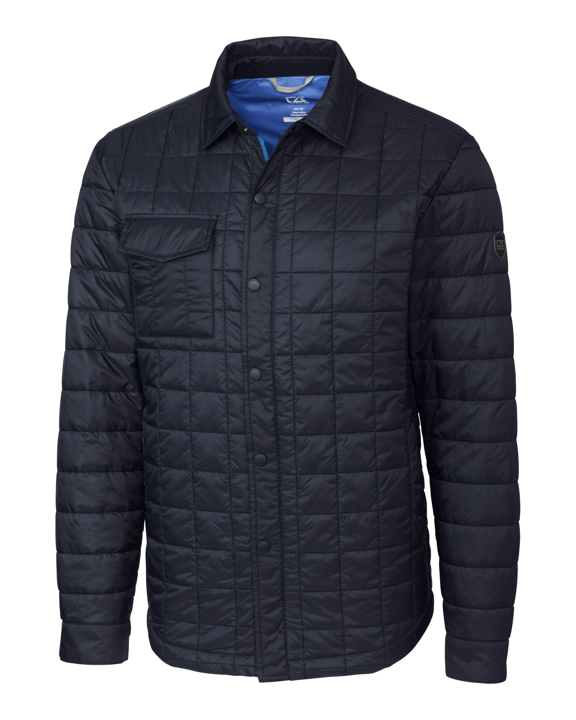 Cutter & Buck Rainier Recycled Insulated Puffer Mens Full Zip Shirt Jacket 73