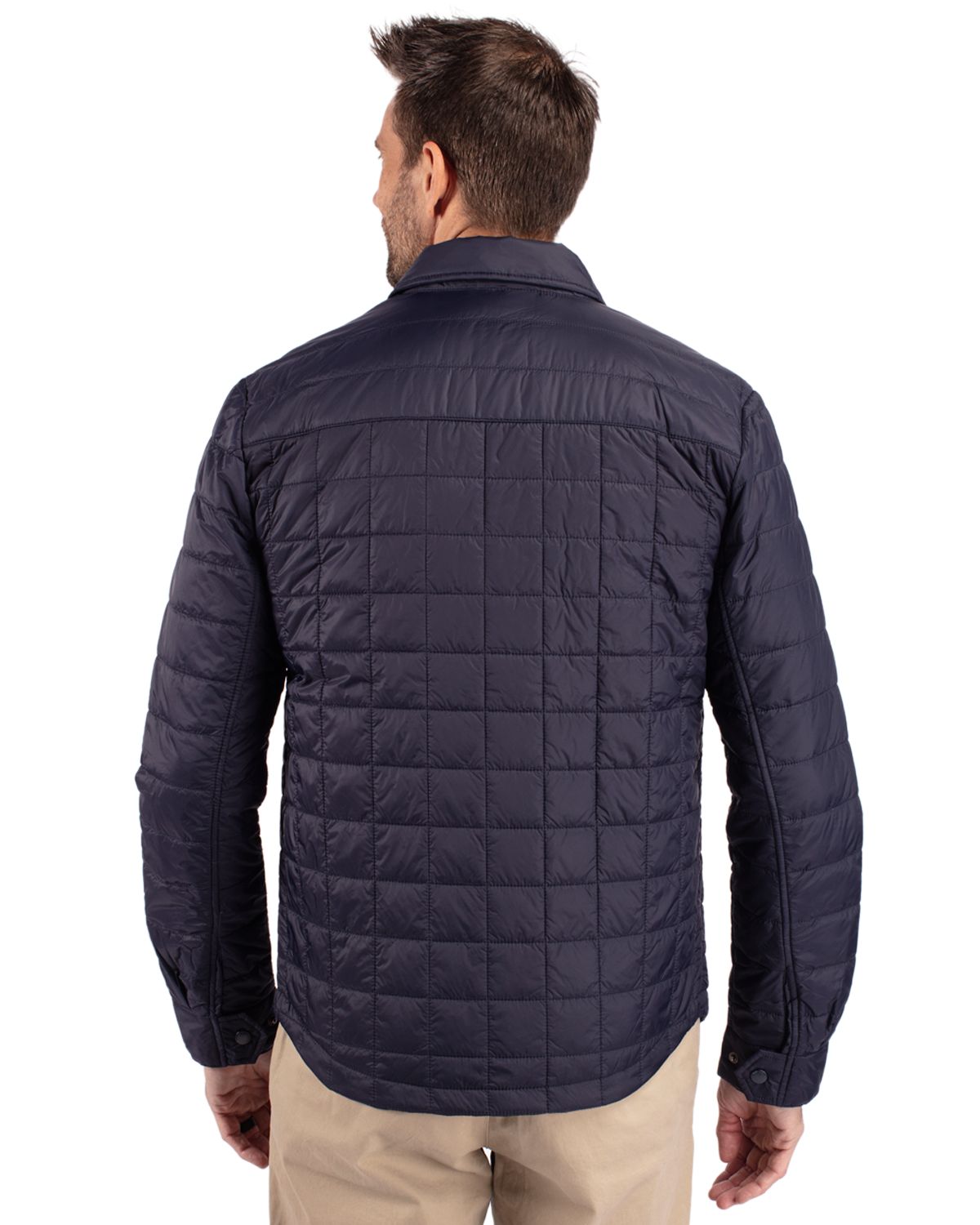 Cutter & Buck Rainier Recycled Insulated Puffer Mens Full Zip Shirt Jacket 64