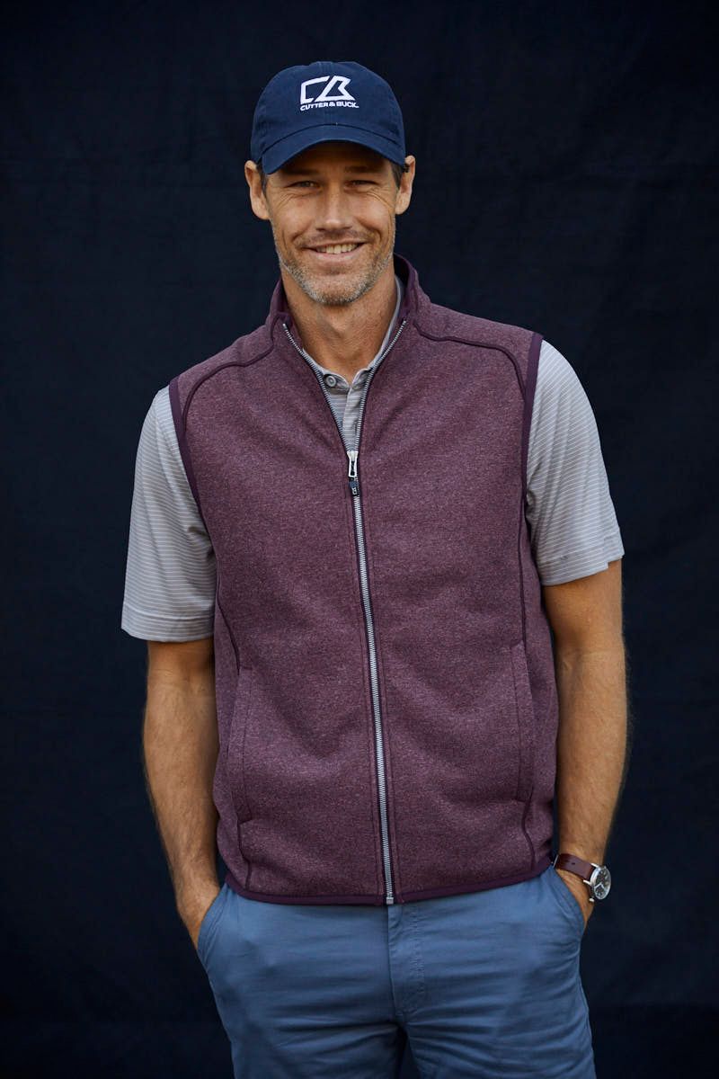 Cutter & Buck Mainsail Sweater-Knit Mens Full Zip Vest 135