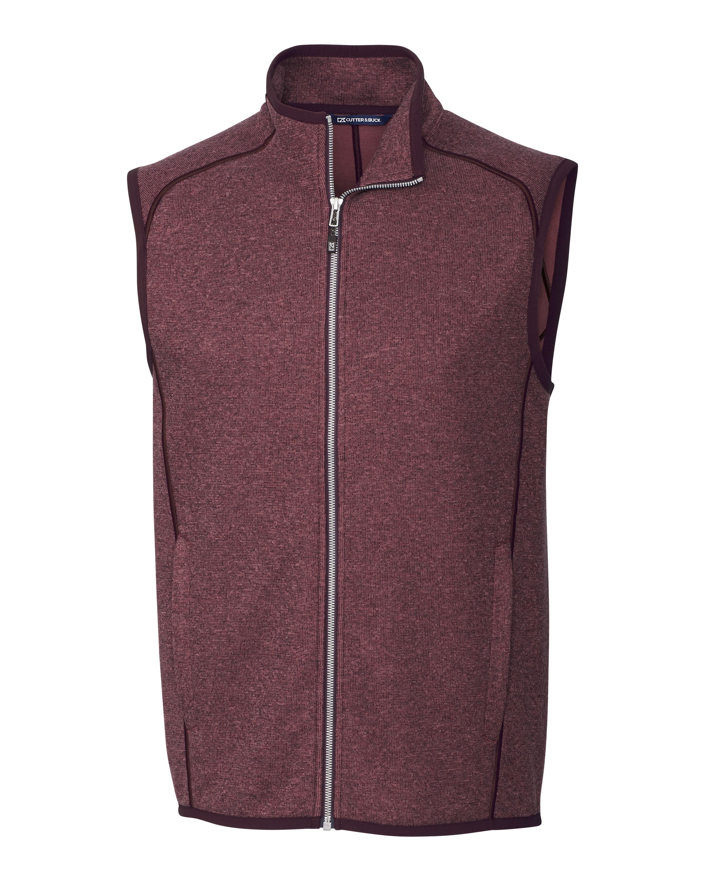 CB Mainsail Sweater&#45;Knit Mens Full Zip Vest-Cutter &#38; Buck