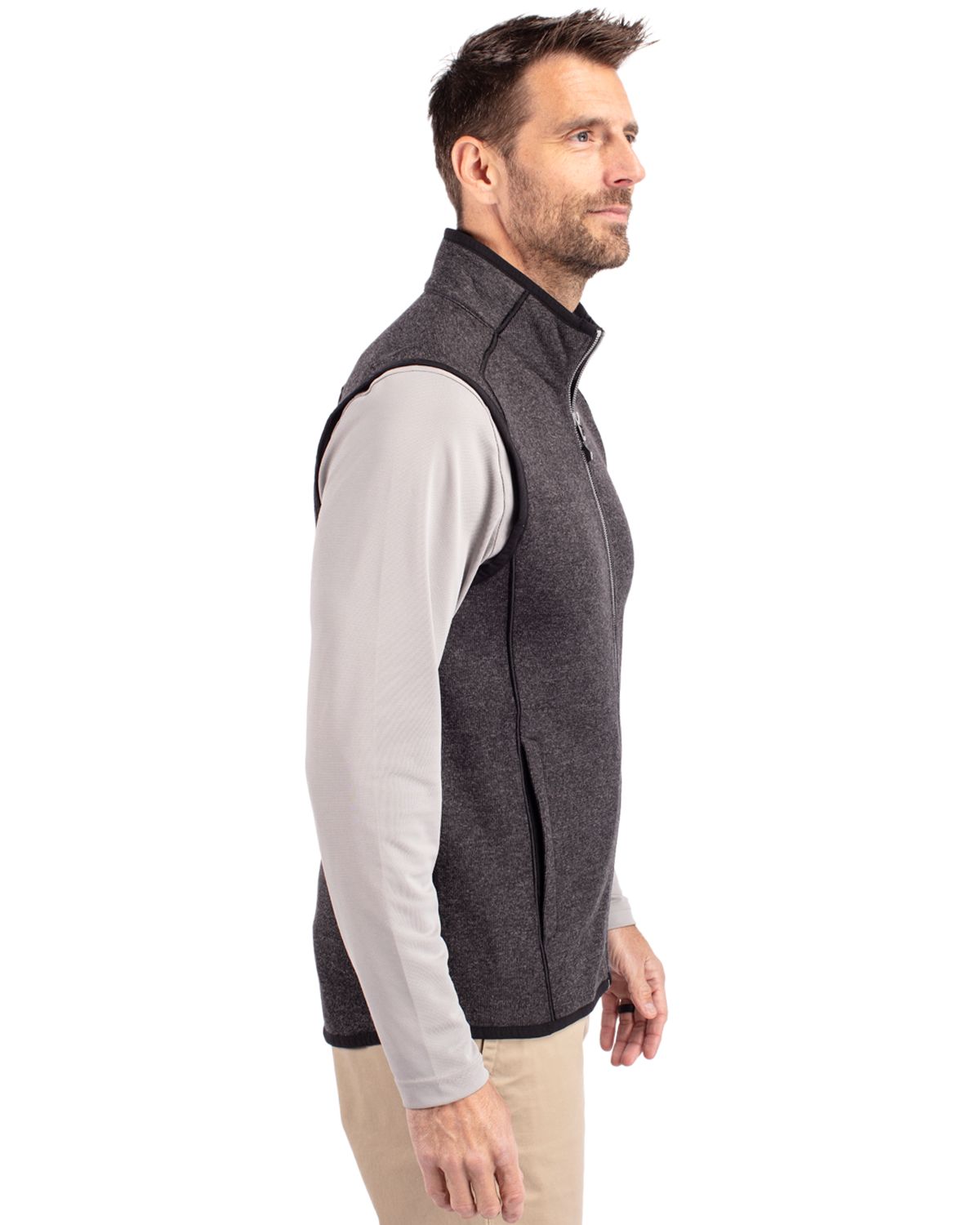 Cutter & Buck Mainsail Sweater-Knit Mens Full Zip Vest 137