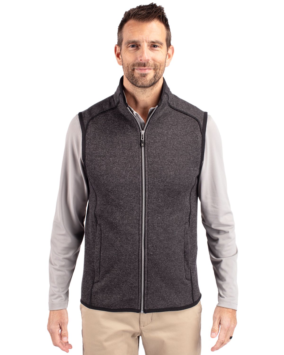 Cutter & Buck Mainsail Sweater-Knit Mens Full Zip Vest 115