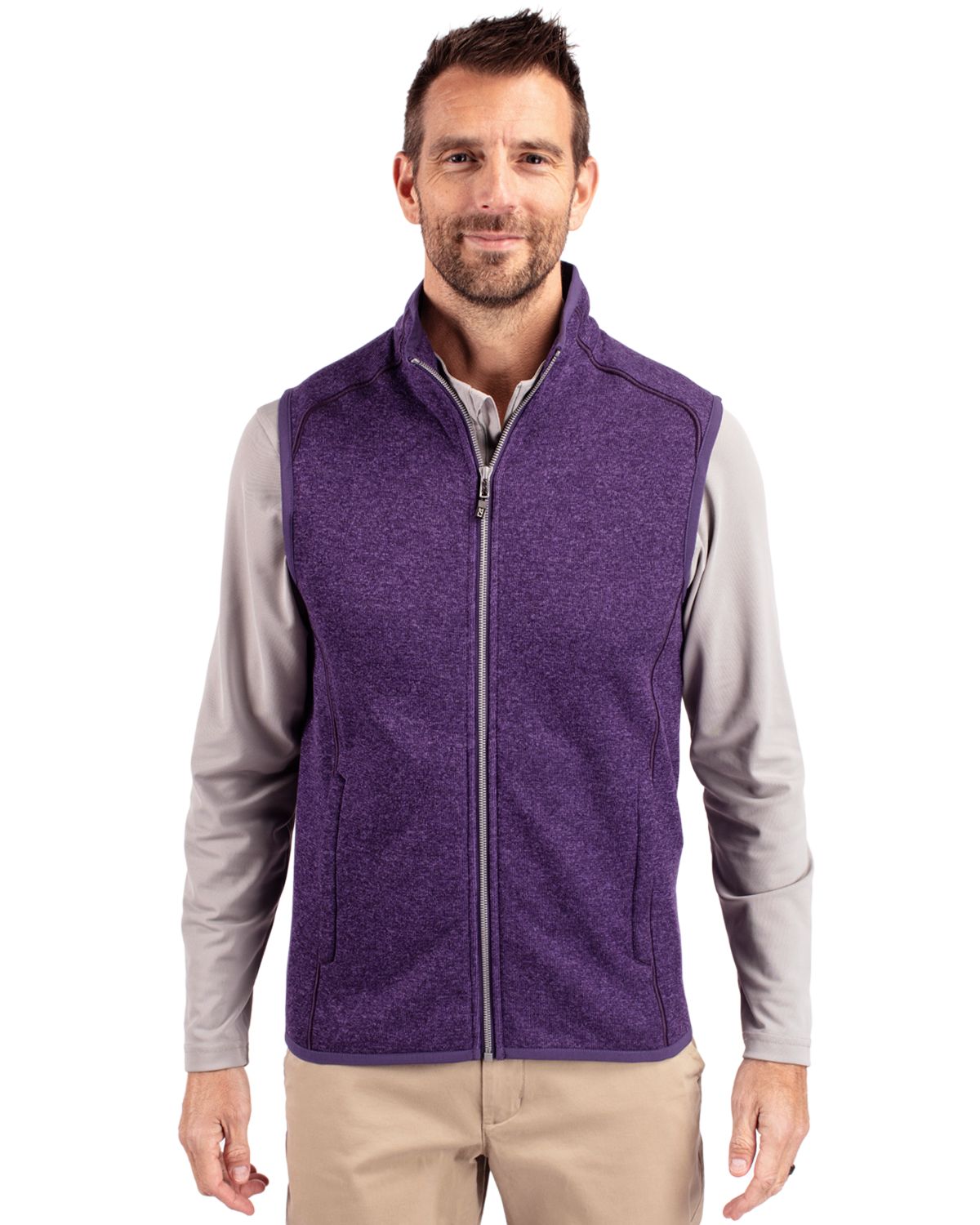 Cutter & Buck Mainsail Sweater-Knit Mens Full Zip Vest 131