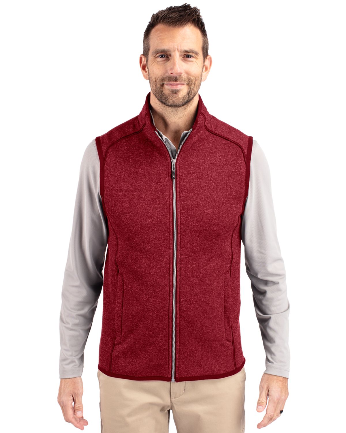Cutter & Buck Mainsail Sweater-Knit Mens Full Zip Vest 140