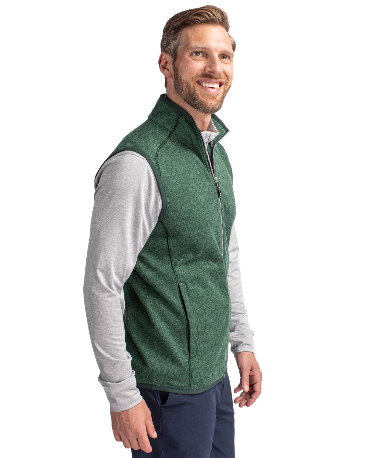 Cutter & Buck Mainsail Sweater-Knit Mens Full Zip Vest 155