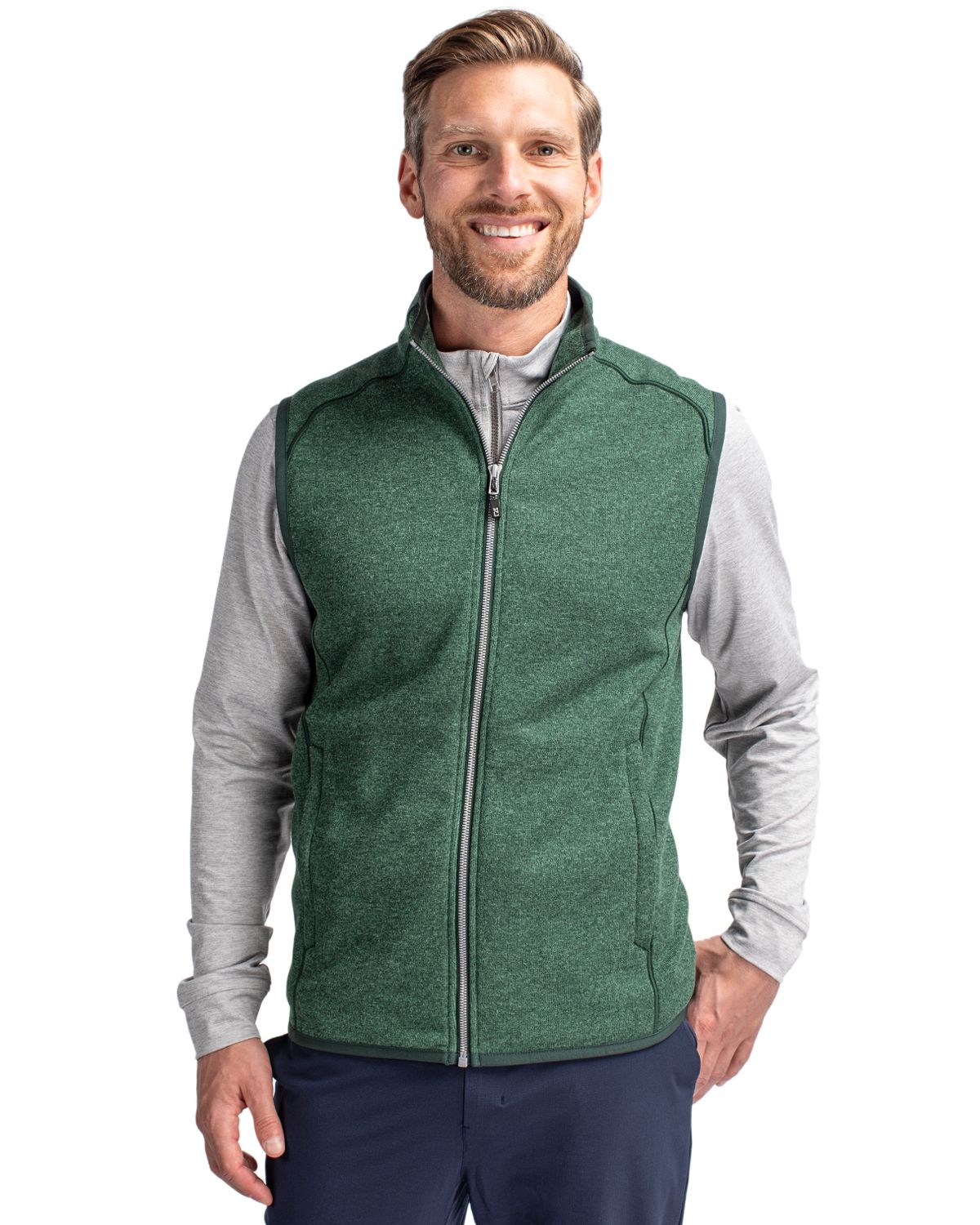 Cutter & Buck Mainsail Sweater-Knit Mens Full Zip Vest 105
