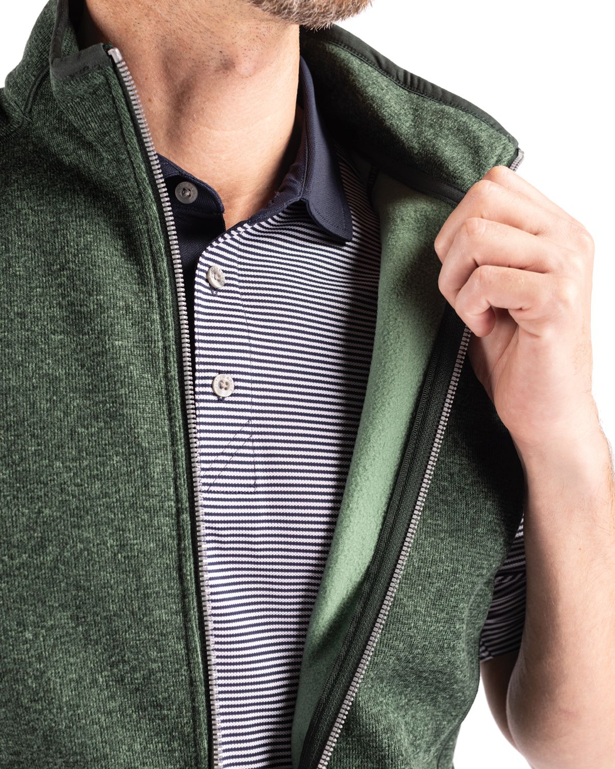 Cutter & Buck Mainsail Sweater-Knit Mens Full Zip Vest 154