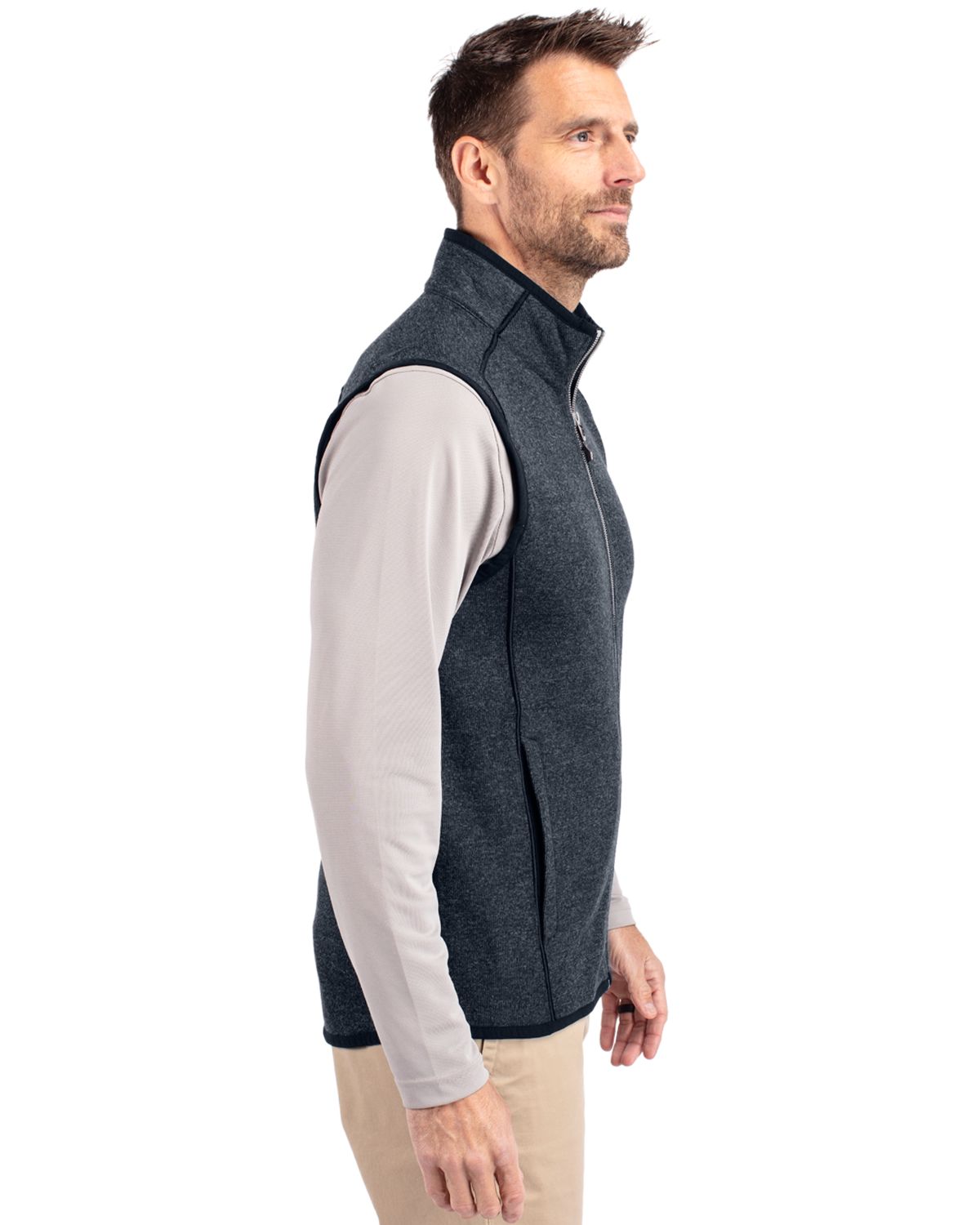 Cutter & Buck Mainsail Sweater-Knit Mens Full Zip Vest 146