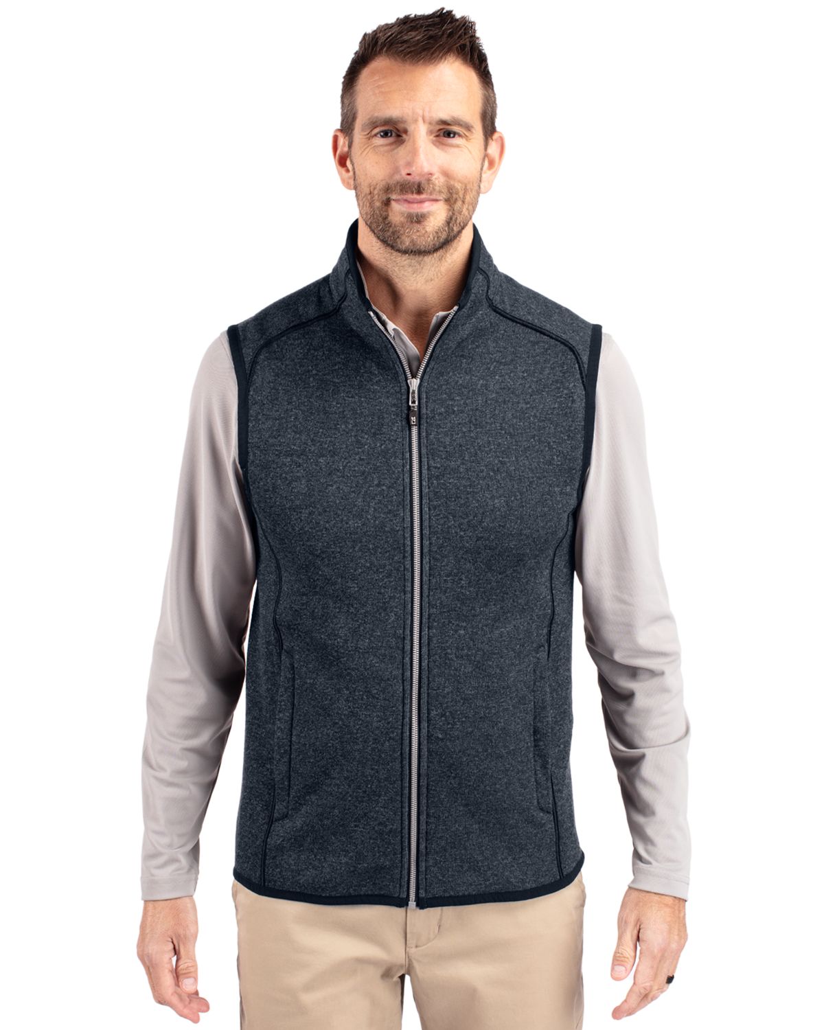 Cutter & Buck Mainsail Sweater-Knit Mens Full Zip Vest 144