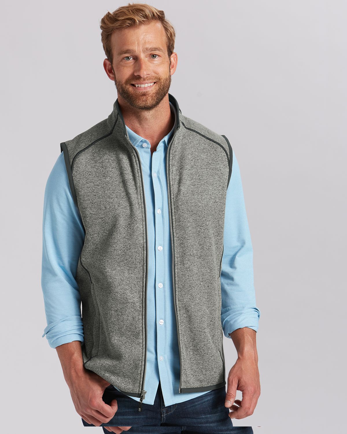 Cutter & Buck Mainsail Sweater-Knit Mens Full Zip Vest 157