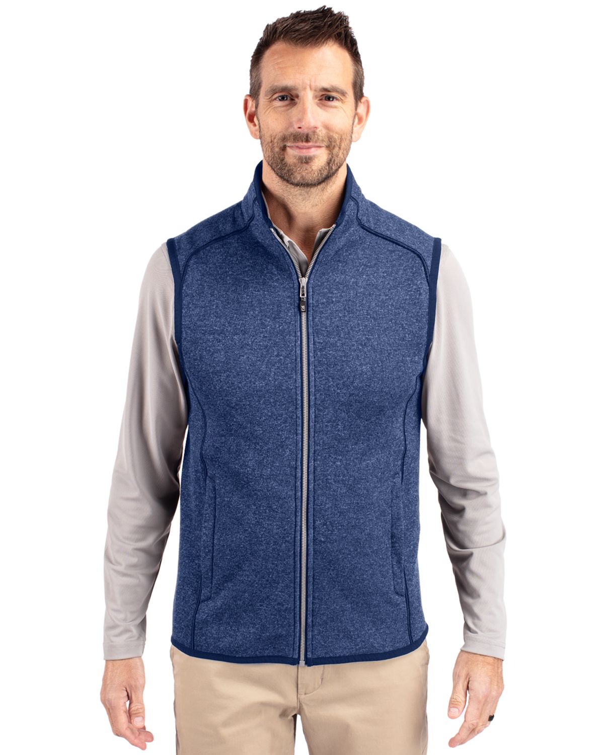 Cutter & Buck Mainsail Sweater-Knit Mens Full Zip Vest 165