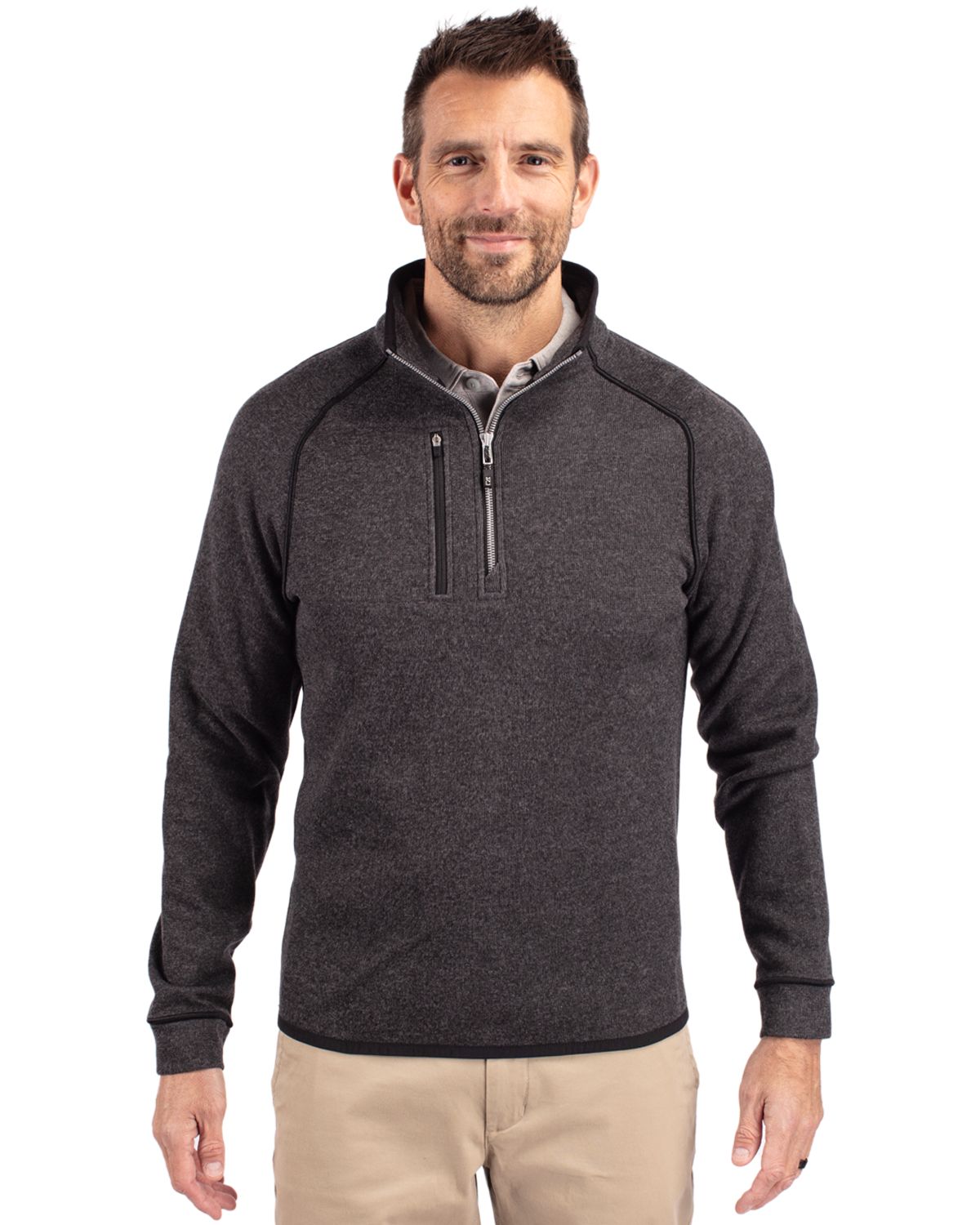 Cutter & Buck Mainsail Sweater-Knit Mens Half Zip Jacket 98