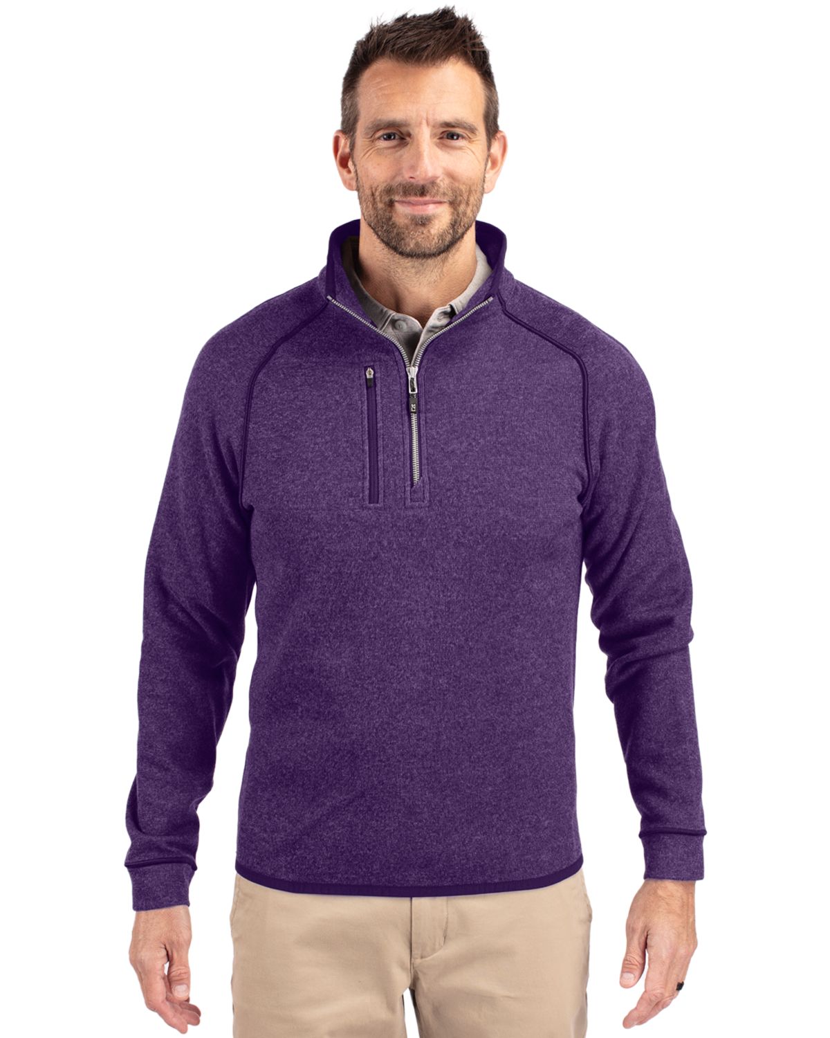 Cutter & Buck Mainsail Sweater-Knit Mens Half Zip Jacket 106