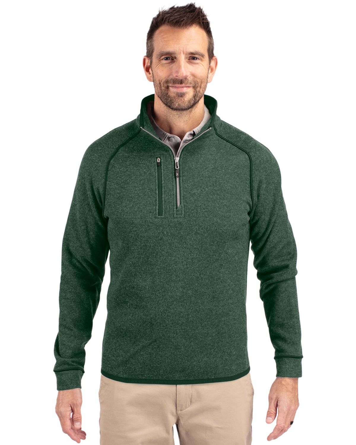 Cutter & Buck Mainsail Sweater-Knit Mens Half Zip Jacket 81