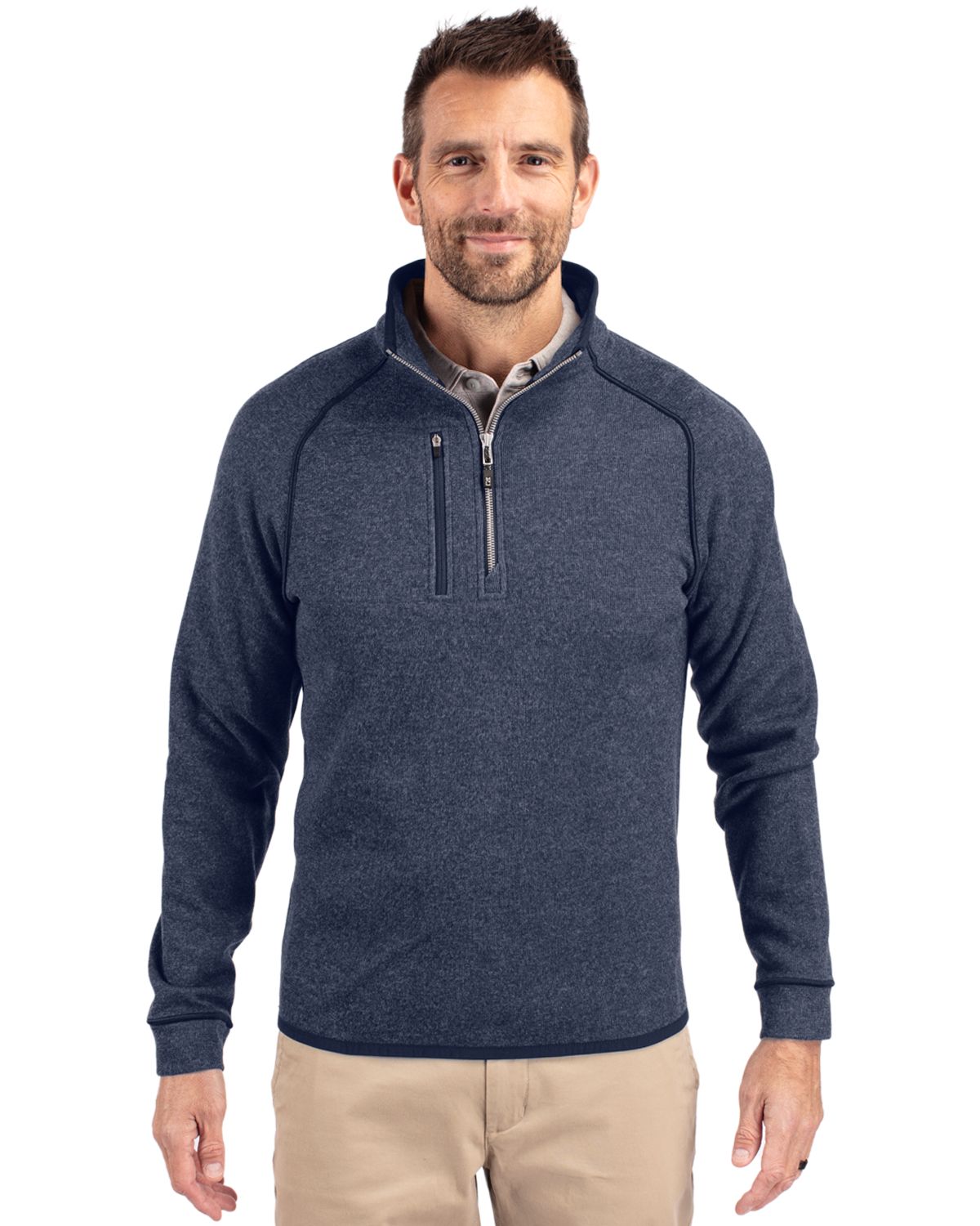 Cutter & Buck Mainsail Sweater-Knit Mens Half Zip Jacket 112